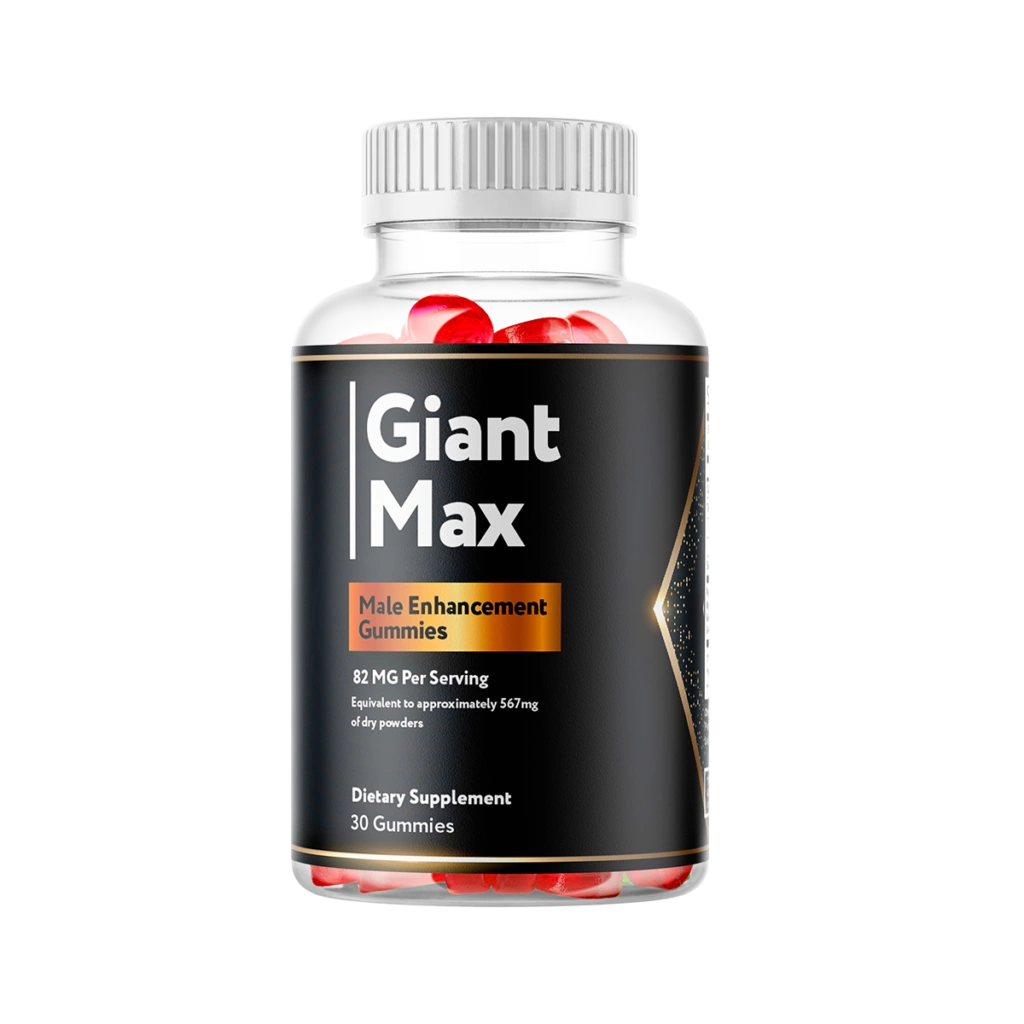 Giant Max single bottle — 30-day natural male vitality supplement supply — dark premium glass with gold label